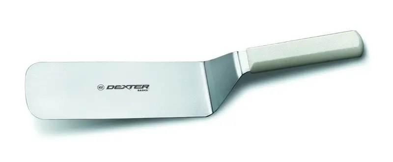 Dexter Basics Offset Turner – 8" X 3" Stainless Blade With White Antimicrobial Handle 1