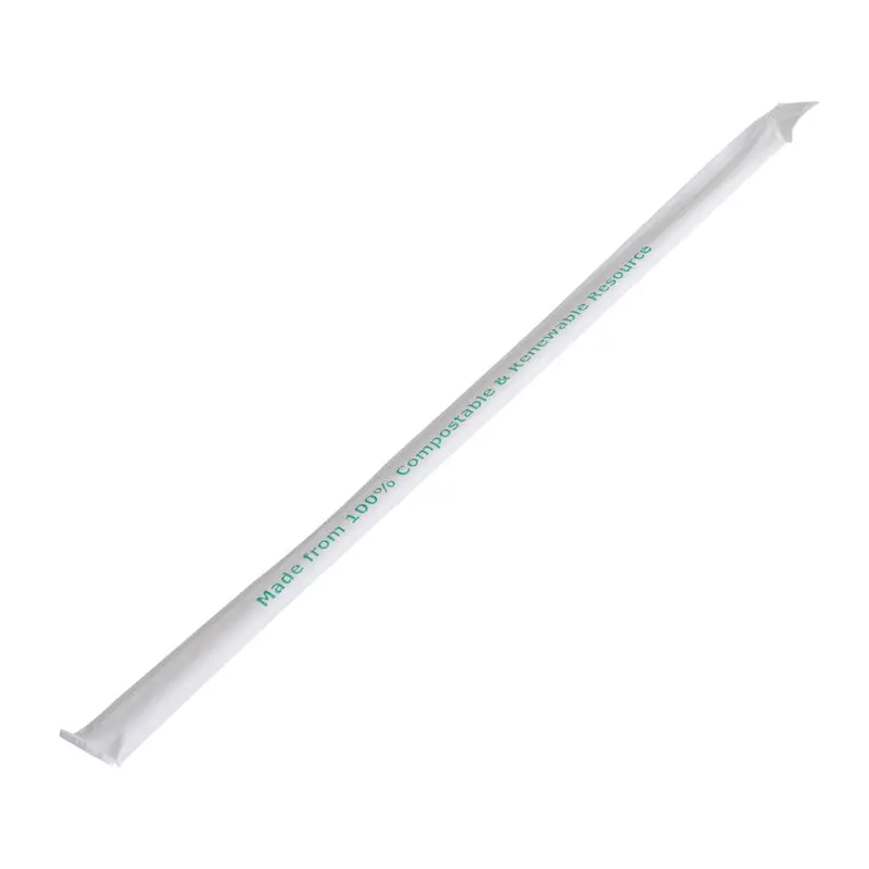 Eco-Packaging Compostable Paper-Wrapped Clear Drinking Straws – 7.75", 3600 Count 1