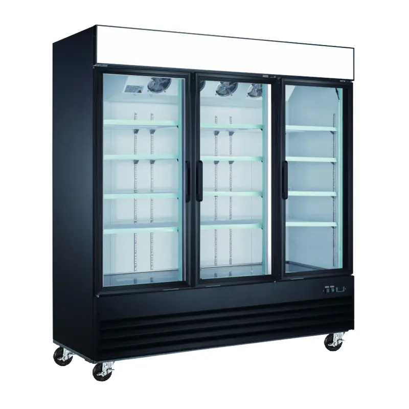 Efi X-Line F3-78Gdvcx 78-Inch Triple-Glass-Door Reach-In Freezer – Matte Black Finish 1