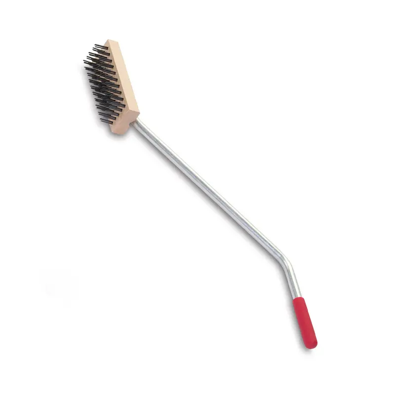 Ergonomic Flat Wire Steel Bristle Brush – 29 Inch Non-Slip Handle 1