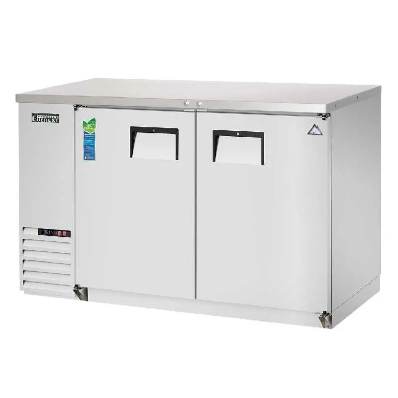 Everest Ebb48-Ss Dual-Section Back Bar Cooler – 49", 14 Cu. Ft., Solid-Door Design 1