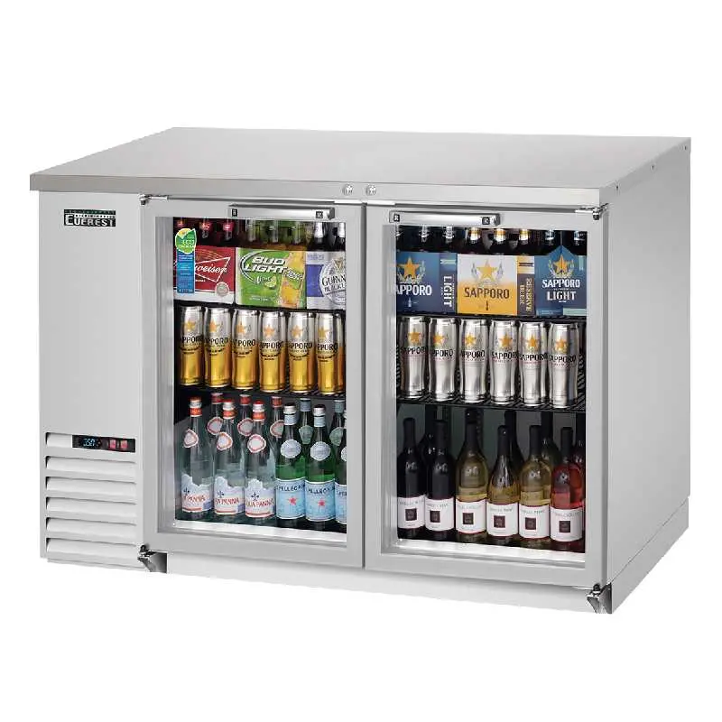 Everest Ebb48G-Ss Dual-Zone Back Bar Cooler – 49", 14 Cu. Ft., Glass-Door Refrigerator 1