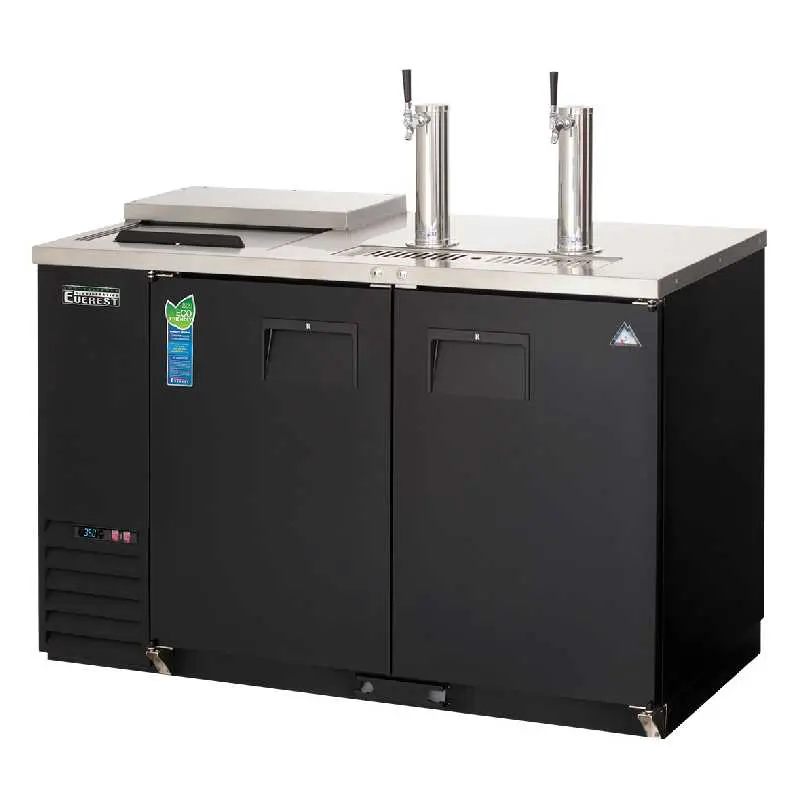 Everest Ebd2-Bbg-24 Commercial Back Bar Beer Dispenser – 57" Direct Draw Keg Cooler, 17 Cu. Ft. 1