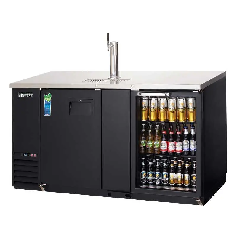 Everest Ebd3-Bbg-24 Commercial 68-Inch Back Bar + Direct-Draw Keg Refrigerator 1