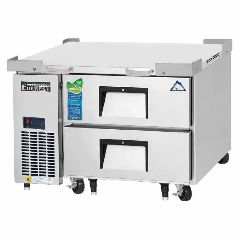 Everest Ecb36D2 36" Commercial Chef Base Refrigerator With Dual Drawers 1