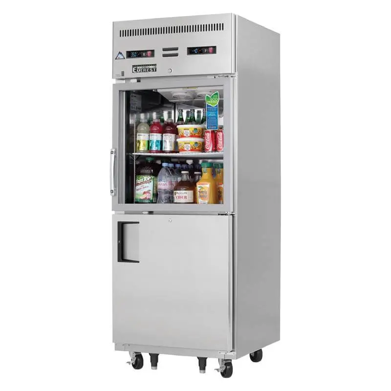 Everest Egsdh2 – 29-Inch Glass-And-Solid-Door Commercial Reach-In Refrigerator/Freezer (22 Cu. Ft.) 1