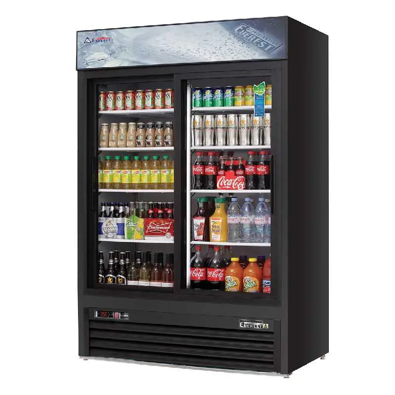 Everest Emgr48B 53-Inch Two-Door Sliding-Glass Merchandiser Refrigerator – 48 Cu. Ft. 1