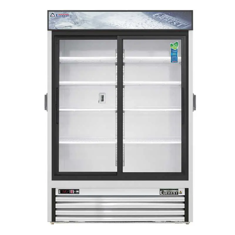 Everest Emgr48C Commercial 53" Two-Door Sliding Glass Chromatography Refrigerated Merchandiser – 48 Cu. Ft. 1