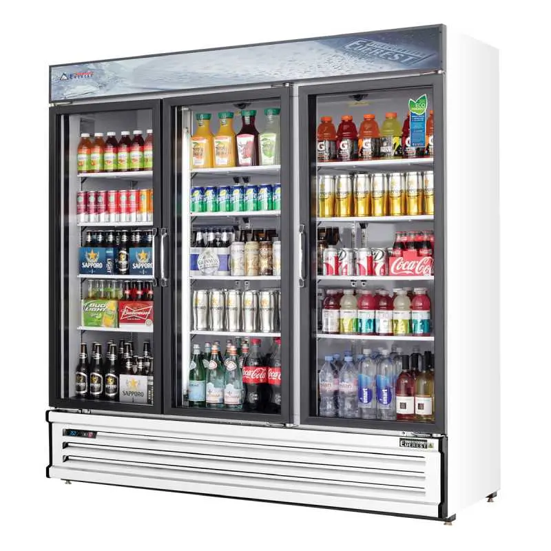 Everest Emsgr69 Commercial Swing-Door Merchandiser – 72" Wide, 71 Cu. Ft., Triple-Glass Design 1