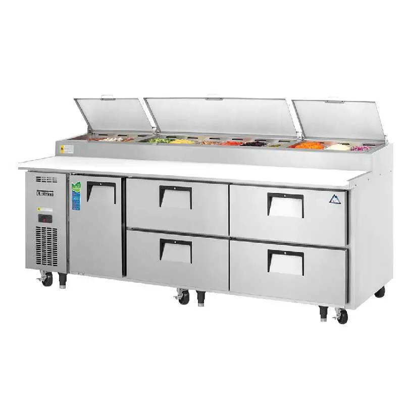 Everest Eppr3-D4 93-Inch 12-Pan Pizza Prep Table Refrigerator With Four Drawers 1