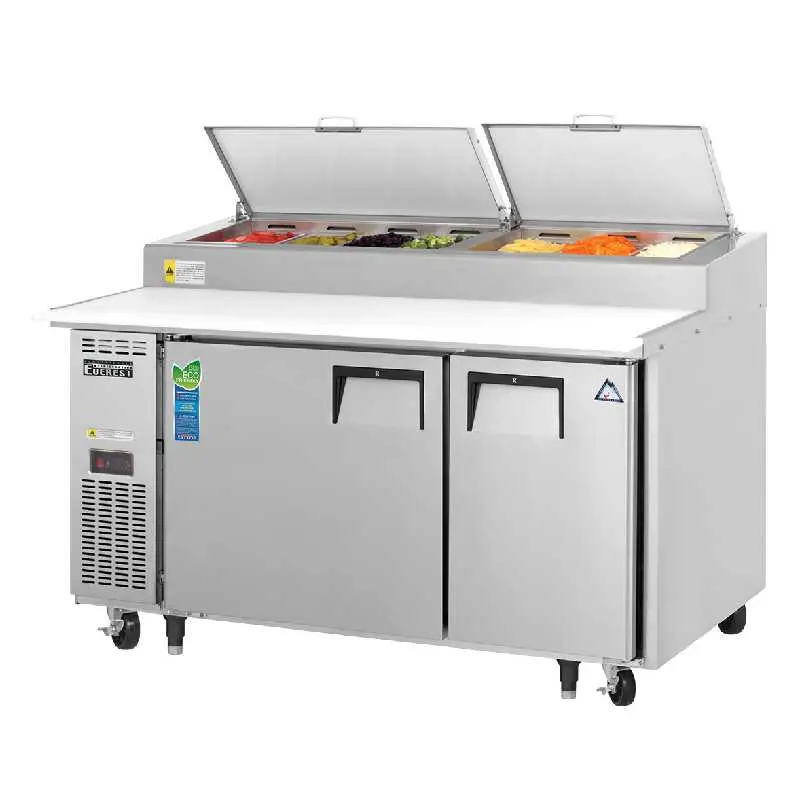 Everest Eppsr2 59-Inch 7-Pan Pizza Prep Table Refrigerator 1