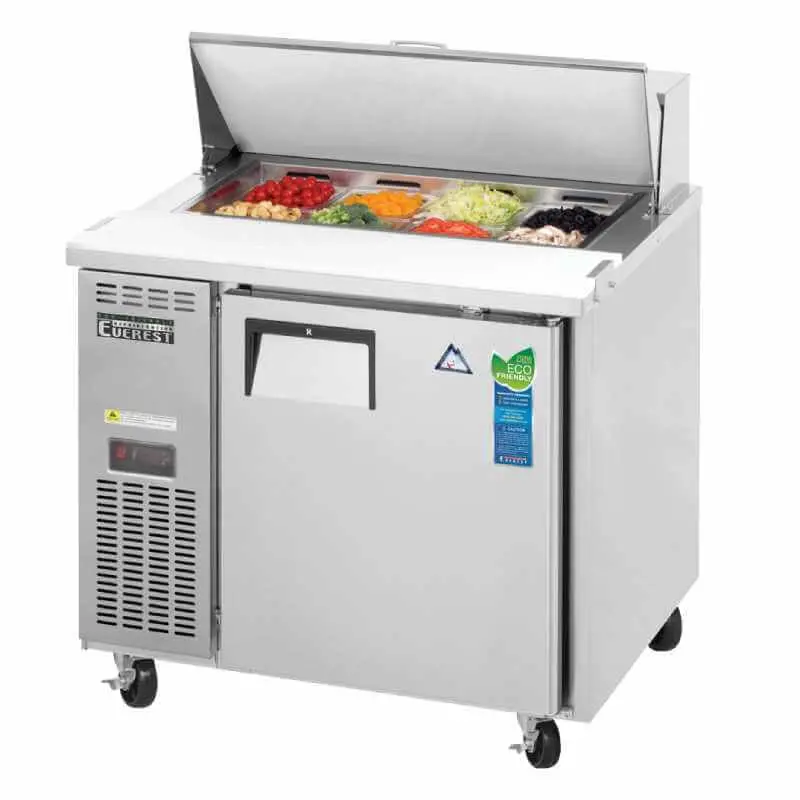 Everest Epr1-24 Single-Section Prep Table – 35 Inch, 8-Pan Refrigerated Unit 1