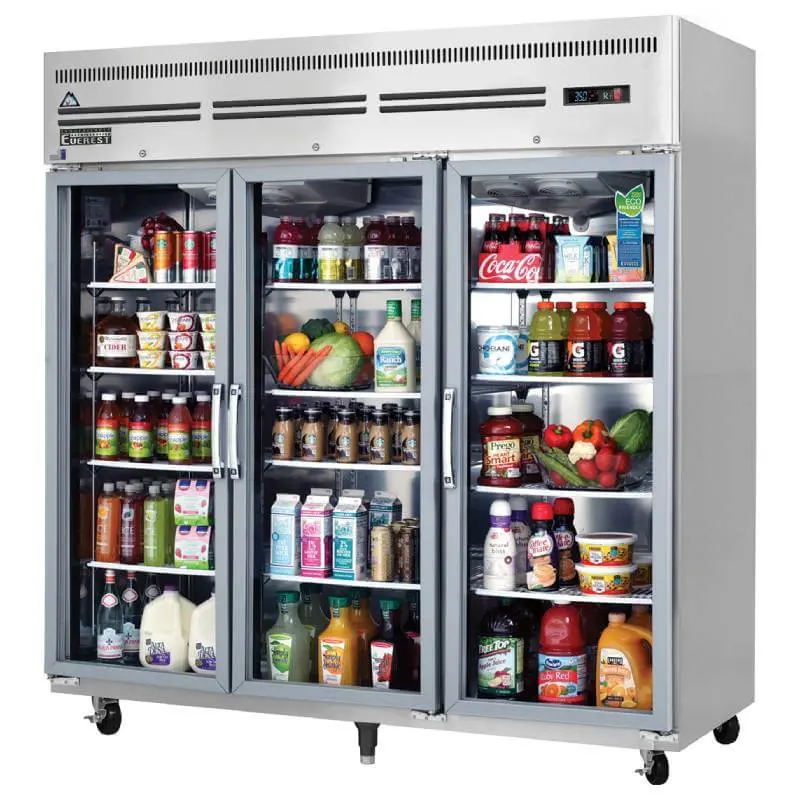 Everest Esgr3A 74-Inch Triple-Glass-Door Commercial Reach-In Refrigerator – 85 Cu. Ft. Capacity 1