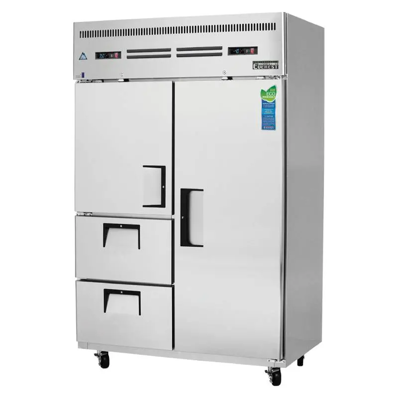 Everest Esrf2D2 49-Inch Dual-Solid-Door Commercial Refrigerator/Freezer – 22 Cu. Ft. Each Compartment 1