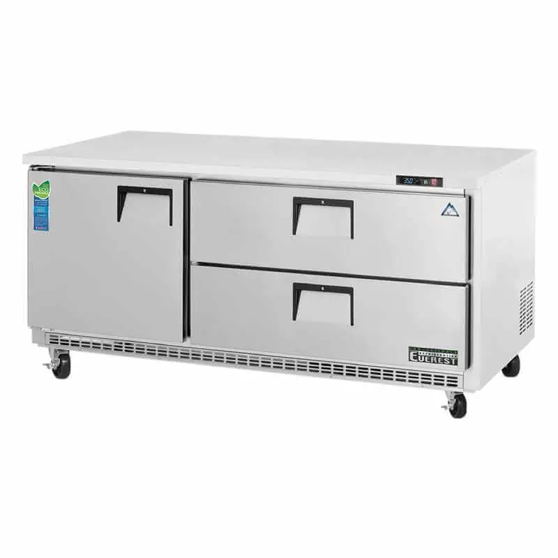 Everest Etbr3-D2 – 71-Inch Two-Drawer Commercial Undercounter Refrigerator 1