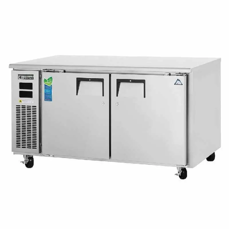 Everest Etrf2 59-Inch Dual-Temperature Undercounter Unit: Refrigerator + Freezer Combo 1