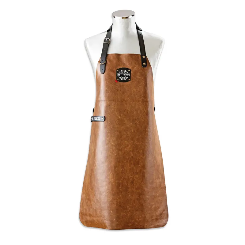 F. Dick Leather Bib Apron – 32-Inch Brown Professional Fit 1