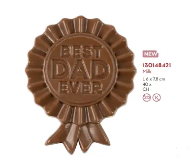 Father’S Day Chocolate Decoration Plaque: 'Best Dad Ever' – 6×7.8 Cm, 40 Pcs (Pre-Order, Ships By June 9) 1