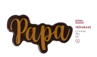 Father’S Day Chocolate Decoration Plate: 'Papa' Design – 7×4 Cm, 70 Pcs (Pre-Order, Ships By June 9) 1