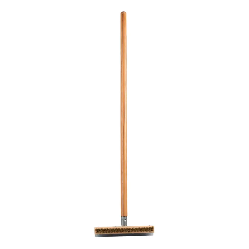 Felton Commercial Pizza Oven Cleaning Brush With Scraper – 40-Inch Brass Bristle Design 1