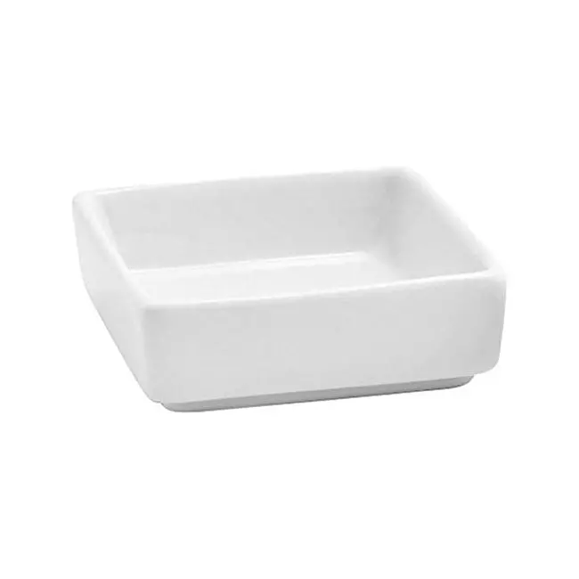 Foh Mod Square Ramekin – 2 Oz Matte White Ceramic Dish 1