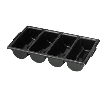 Four-Section Cutlery Organizer Bin – Sleek Black Finish 1