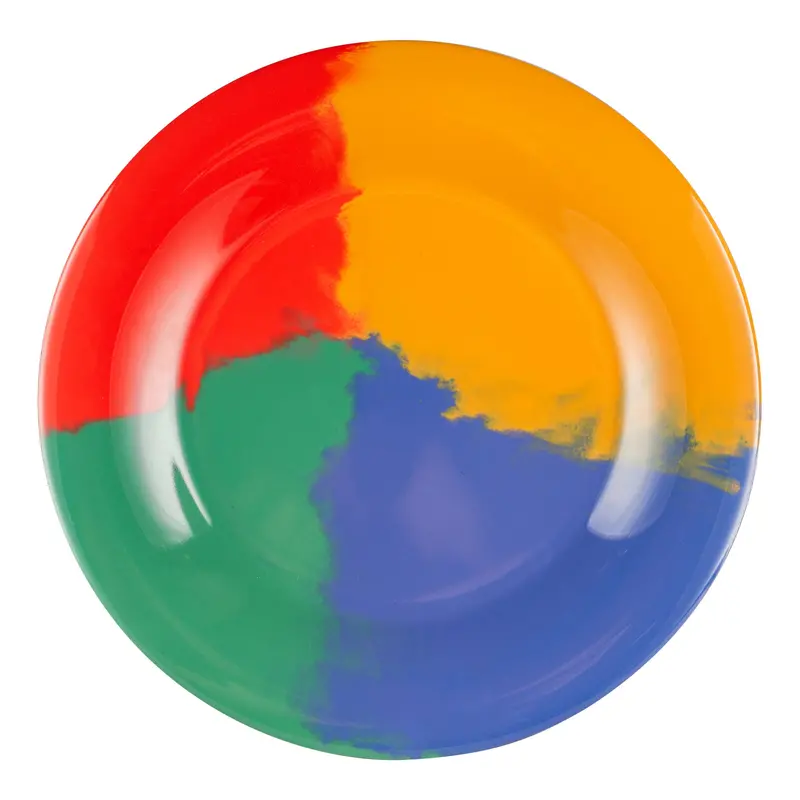 G.E.T. Diamond Celebration 10.5" Wide-Rim Melamine Plate – Multi-Color Design, 12-Pack, Final Sale 1