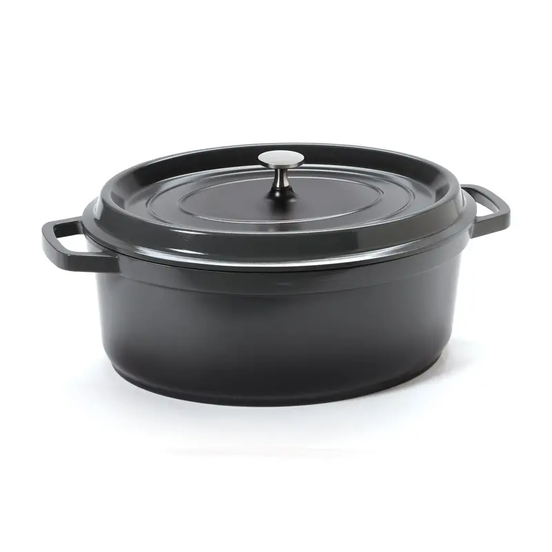 G.E.T. Heiss 6.5-Quart Oval Dutch Oven – Gray Cast Aluminum With Protective Clear Coating (Final Sale) 1