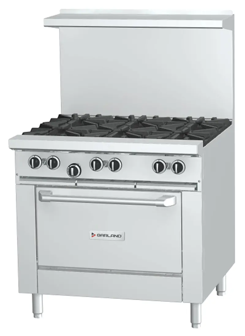 Garland G36-6R Gas Restaurant Range – 36-Inch, Six Burners, Natural Gas 1