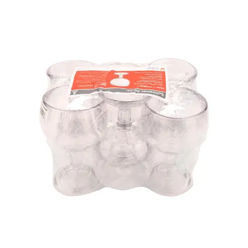 Get Gob-20-1San-Cl Clear Plastic Schooner Glass – 20 Oz, 6-Pack Foodservice Set 1