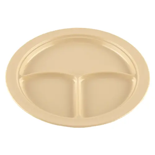 Get Supermel 10-Inch Tan 3-Compartment Melamine Plate (Cp-531-T) 1