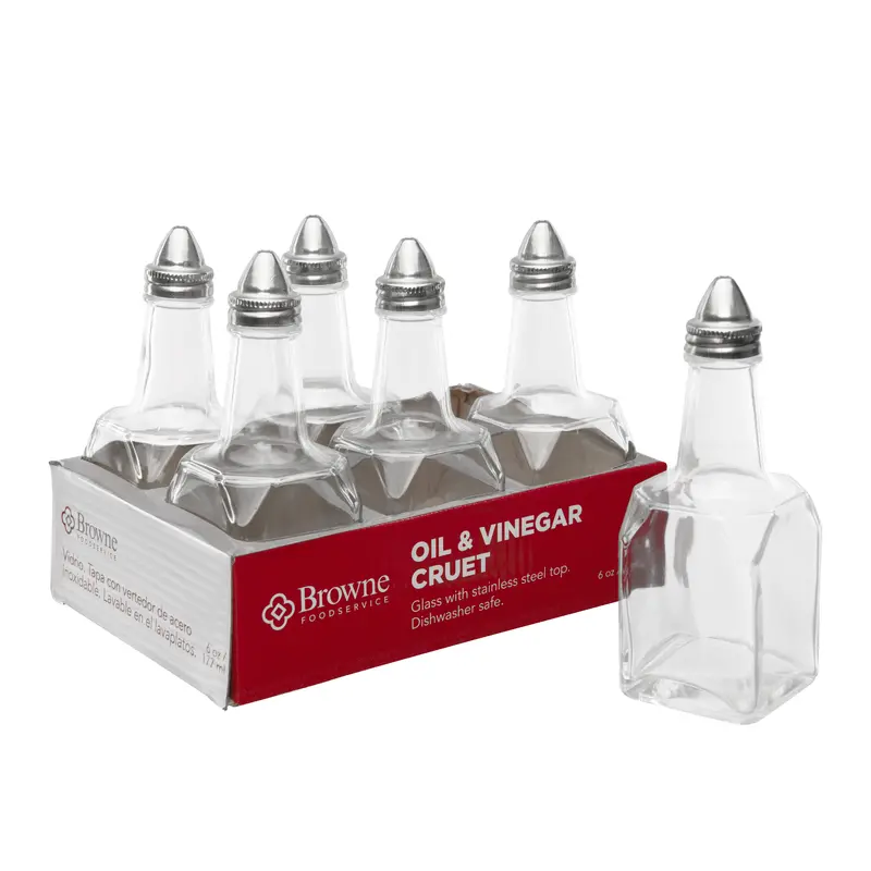 Glass Oil & Vinegar Dispenser – 6 Oz, 6-Pack For Gourmet Kitchens 1