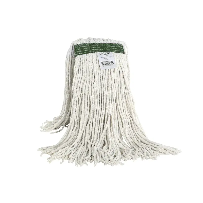 Globe Cot-Pro Narrow-Band Wet-Cut Mop – 32 Oz Cotton Head, Green/White 1