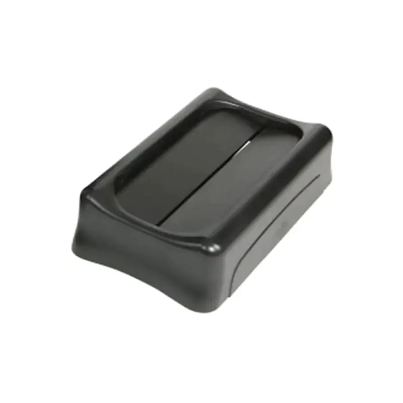 Globe Swing-Lid Slim Waste Container – Black 1