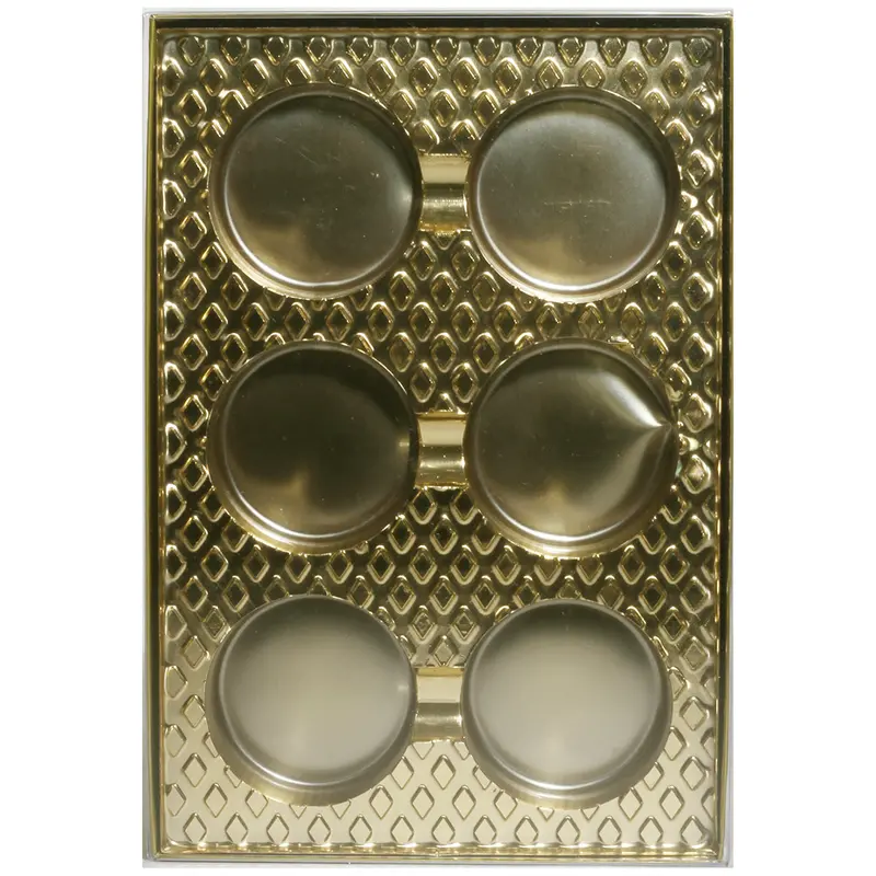 Gold-Foiled Candy Box – 6-Cavity Truffle Or Cookie Insert (#87-136) 1