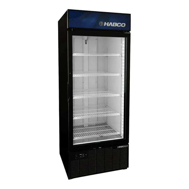Habco Sf28Hcbxm Single-Glass Swing-Door Merchandiser Freezer – 30", Black/White, 115V 1