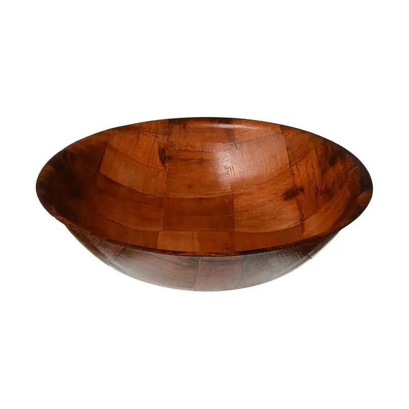 Handwoven Wood Salad Bowl – 12-Inch Natural Grain Serving Bowl For Fresh Greens 1