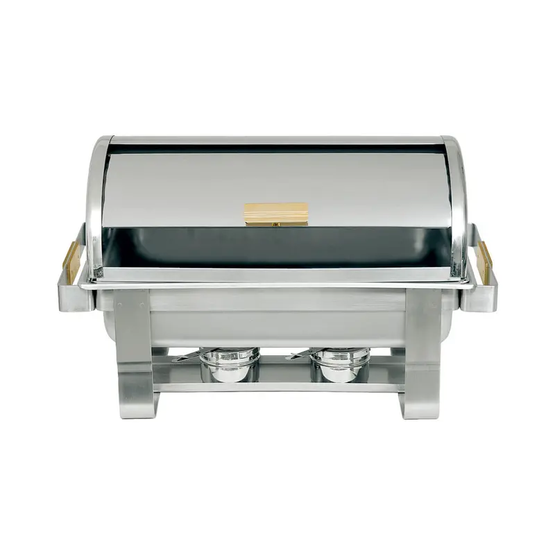 Heavy-Duty Stainless Steel Roll-Top Chafer – 8-Quart Capacity For Buffet Service 1