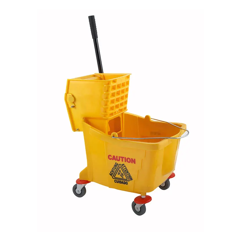 Heavy-Duty Yellow Mop Bucket With Built-In Wringer – 36-Quart 1