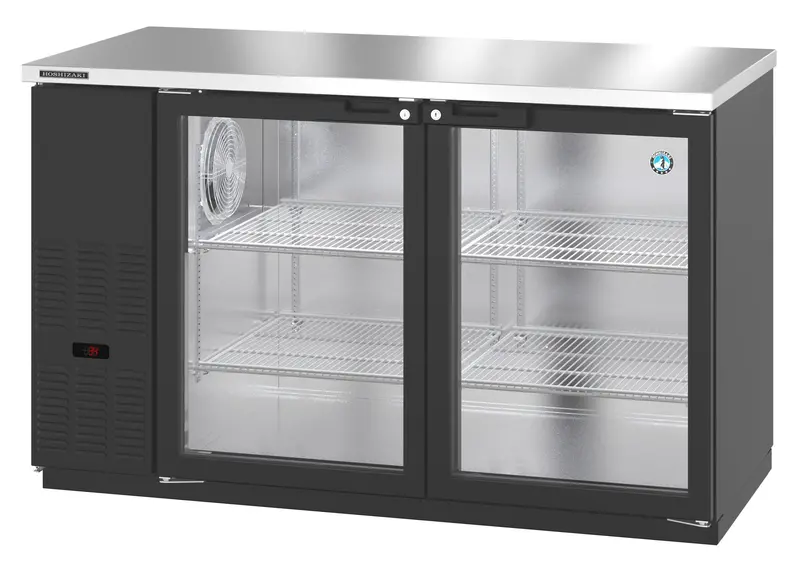 Hoshizaki Bb59-G Dual-Glass-Door Back Bar Cooler – 59-Inch Black Commercial Refrigerator, 115V 1