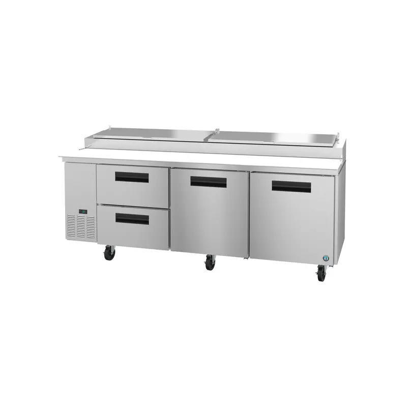 Hoshizaki Pr93A-D2 93" Triple-Section Pizza Prep Table – Dual Drawer/Door Configuration, 30 Cu. Ft. 1