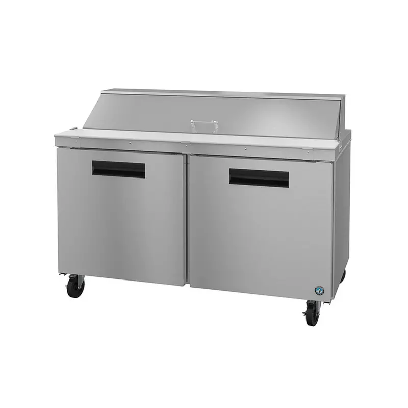 Hoshizaki Sr60B-16 60" Dual-Section Sandwich Prep Table – Stainless Steel Doors, Refrigerated 1