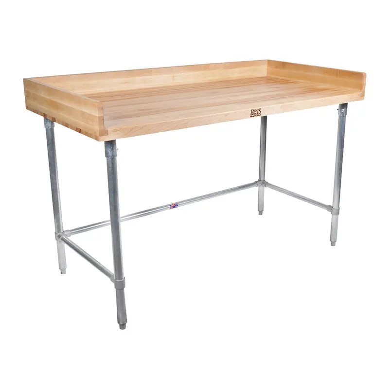 John Boos Dnb09-X Hardrock Maple Work Table – 72" X 30" With Upturned Edge 1