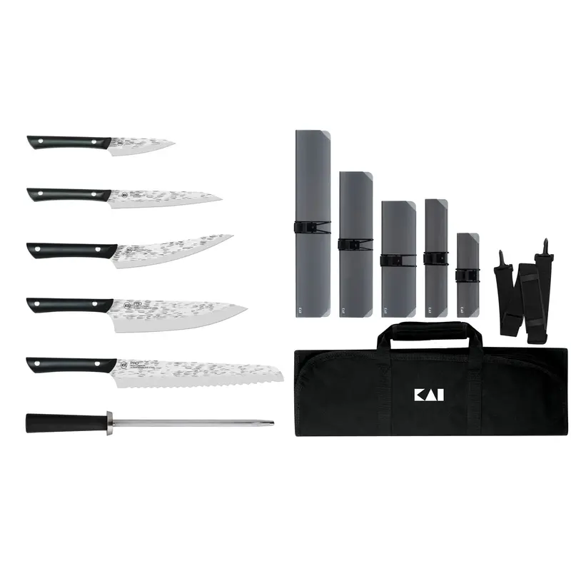 Kai Pro 7-Piece Culinary Knife Set With Carrying Roll 1