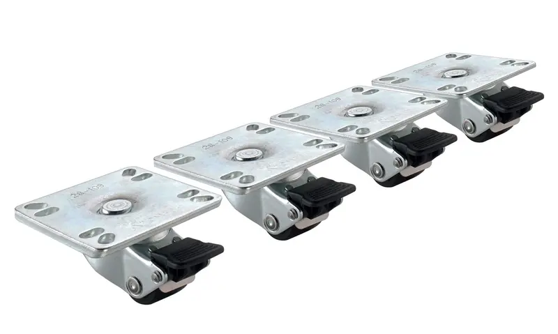 Krowne 28-109S Universal Low-Profile Plate Casters – 3.5", Set Of 4 1