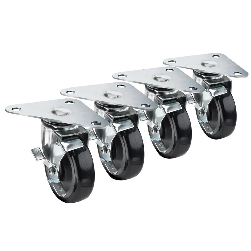 Krowne 28-161S Heavy-Duty Triangle Plate Casters – Set Of 4 Industrial Swivel Wheels 1
