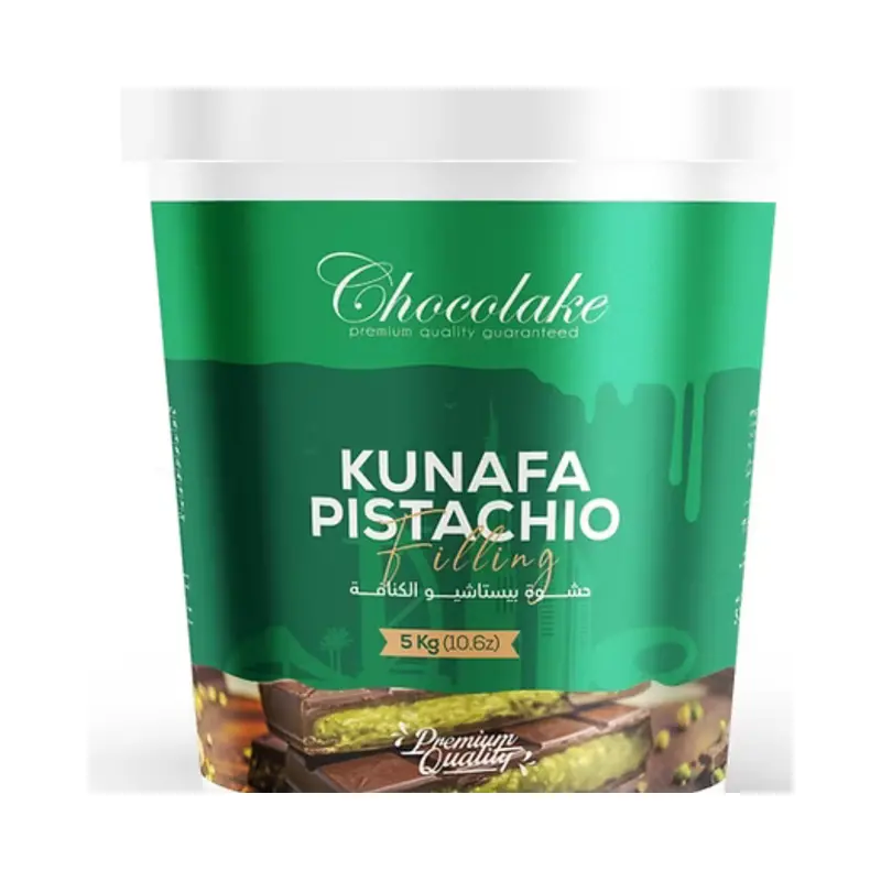Kunafa Pistachio Flavor Filling – 5 Kg Food-Grade Bulk Container 1