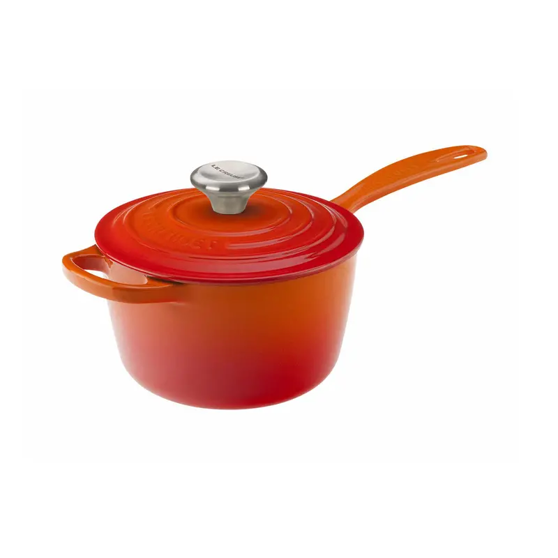 Le Creuset 1.75-Quart Signature Saucepan In Flame Orange – Stainless Knob 1