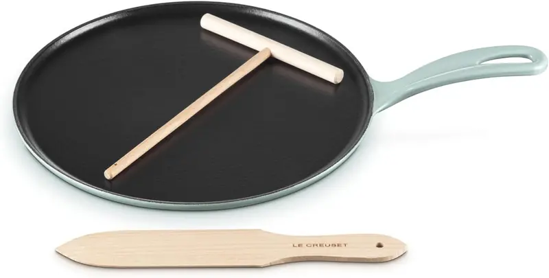 Le Creuset 10.25-Inch Round Crepe Pan In Sea Salt Finish 1