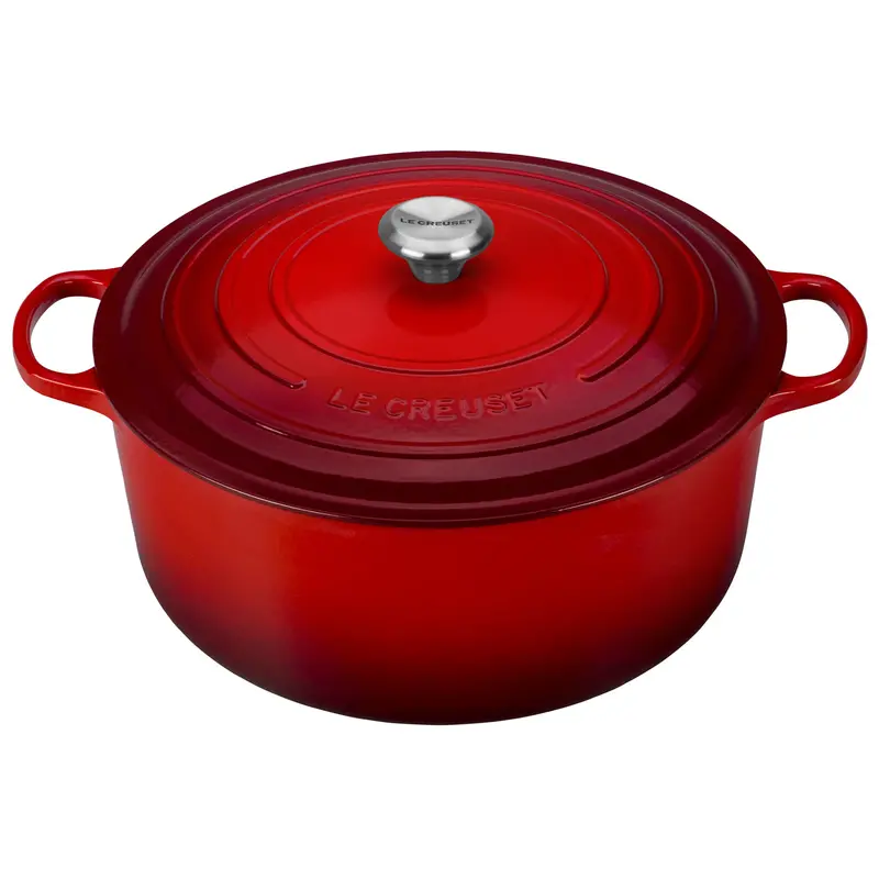 Le Creuset 13.25-Quart Signature Round Dutch Oven In Cerise Red – Stainless Knob & Engraving Option 1